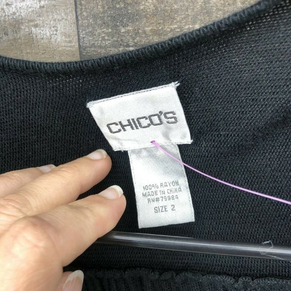 Chico's Open Front Wide Sleeve Sweater Size 2/L/12 - Picture 5 of 6